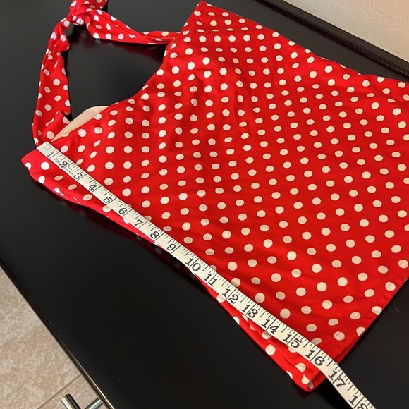 DownEast Basics Sausalito Halter Pinup Polka dot Tankini, red and white, size L - Picture 8 of 8